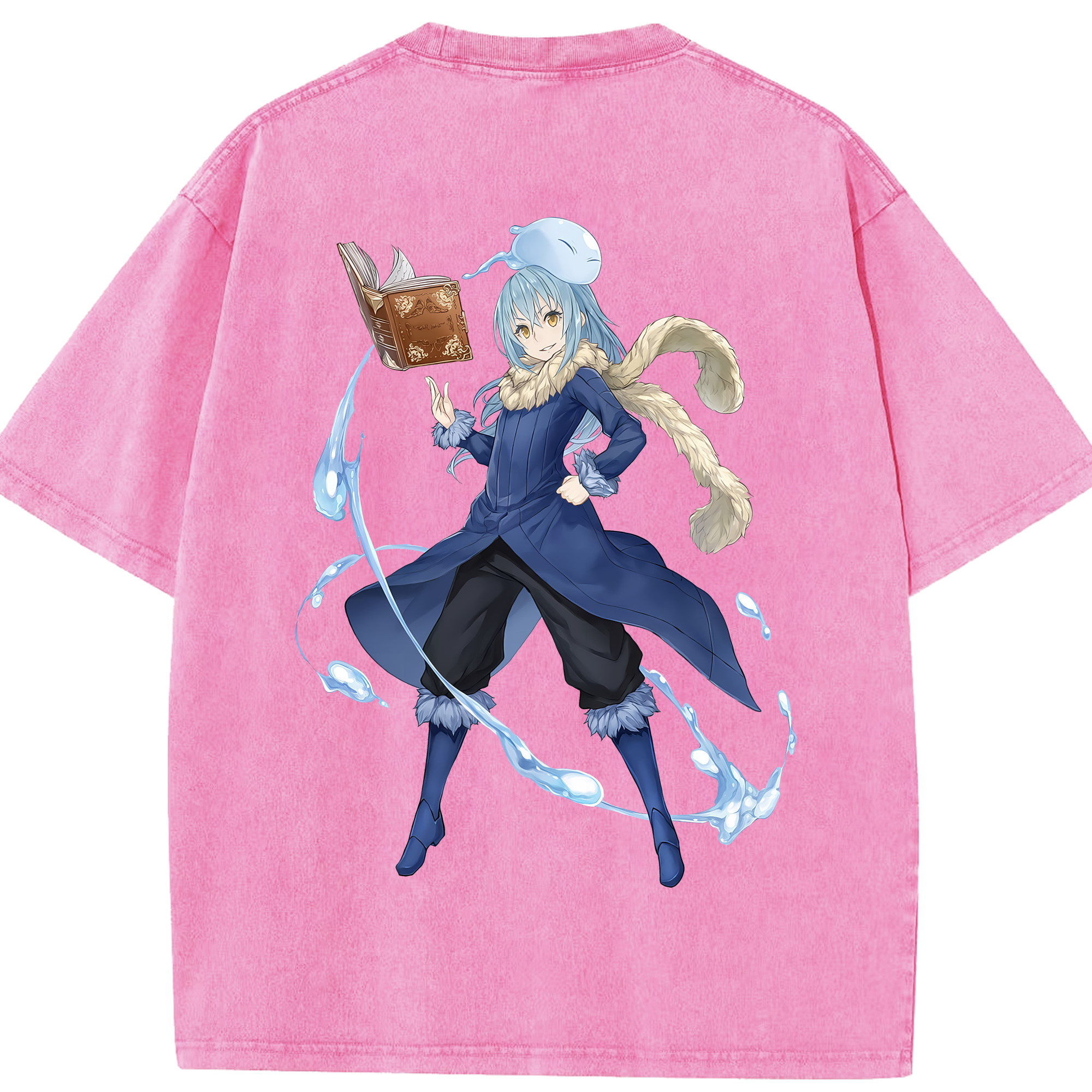 （画像用） 転スラ Regarding Reincarnated to Slime 綿100% ヴィンテージ風 半袖Tシャツ（背面プリント）